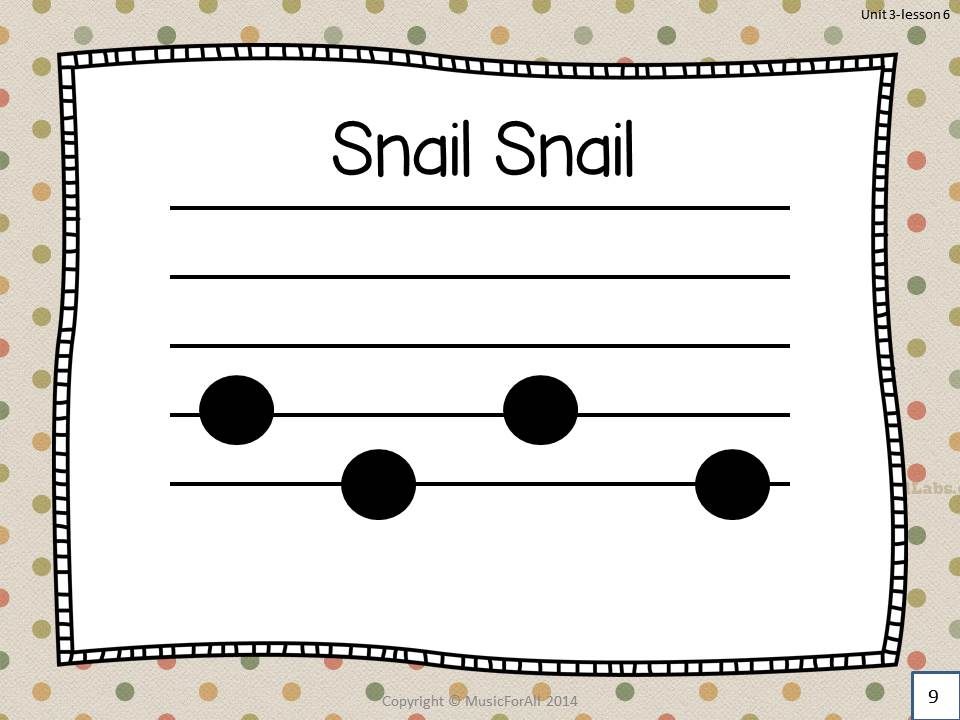 snail snail, 1st phrase on lines